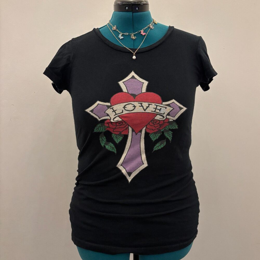 Ed Hardy by Christian Audiger 'Love' Heart Graphic T-Shirt